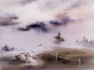 wet on wet Watercolor Shalumov landscape